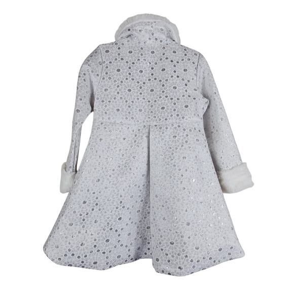 Nanette Lapore Bably White Silver Polka Dot Winter Jacket 24 Months - Picture 2 of 6